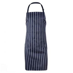 aiw long waist striped apron navy white