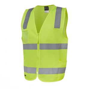 jbs day and night hi vis zip vest yellow