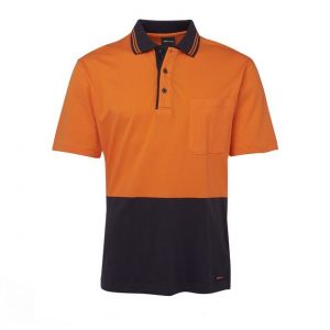 jbs hi vis short sleeve cotton polo orange